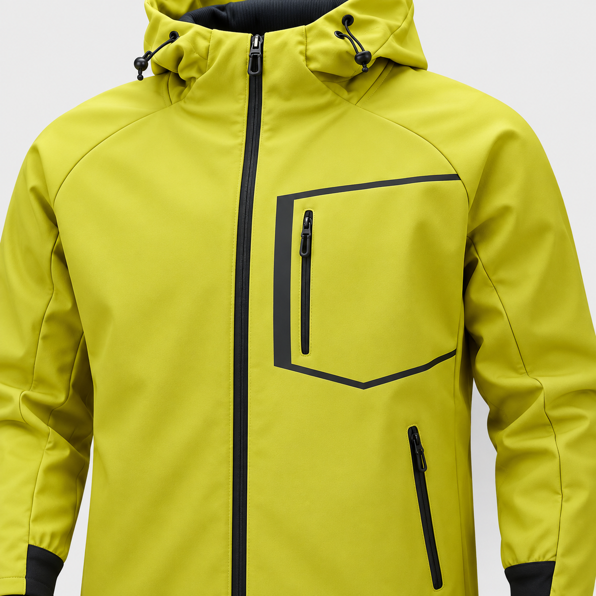 Veste de randonnée jaune femme – détail des poches zippées