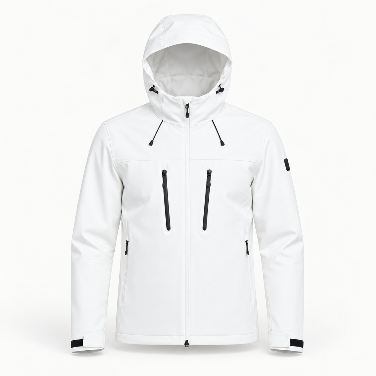 Veste hiver randonnée homme softshell blanche – vue de face