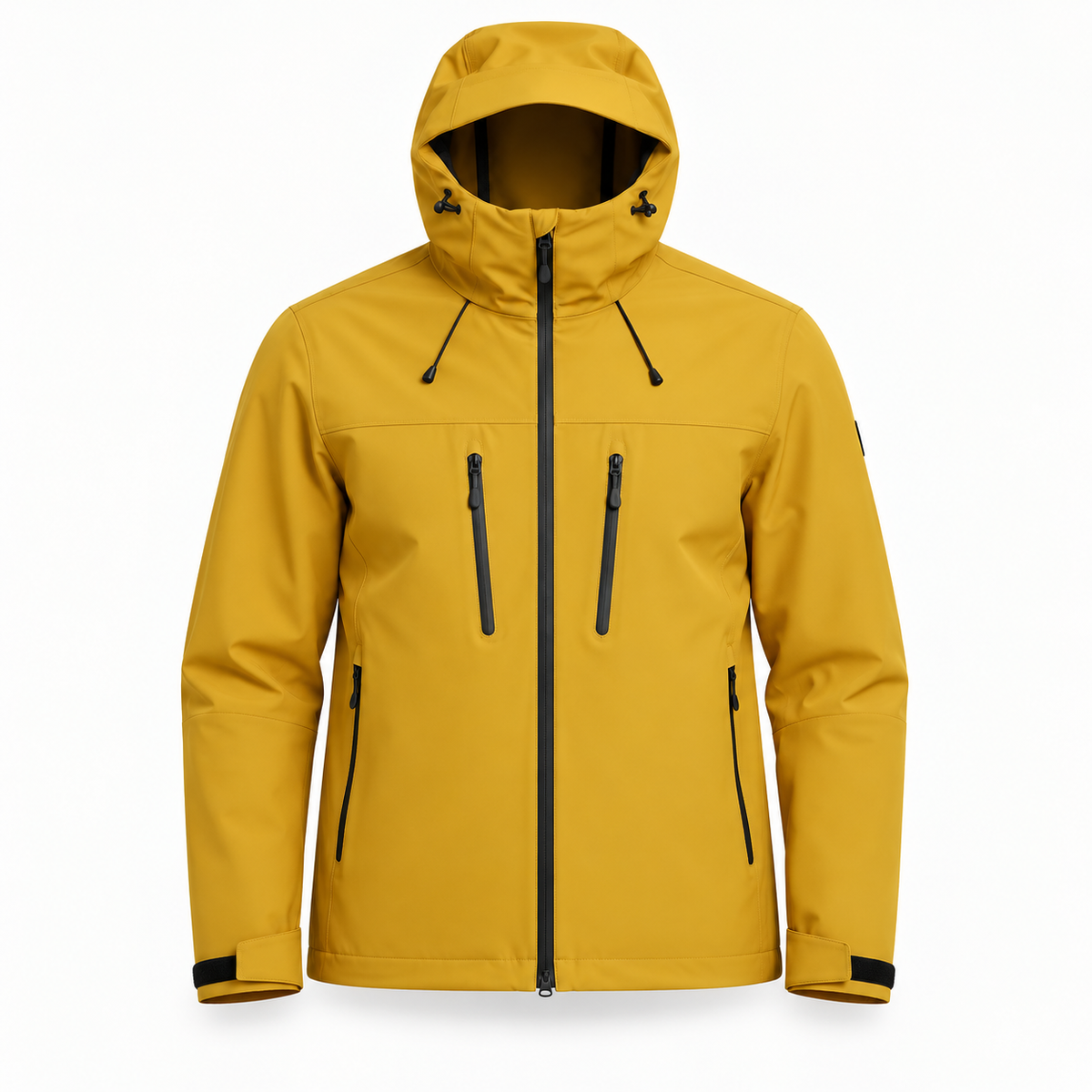 Veste hiver randonnée homme softshell jaune – vue de face