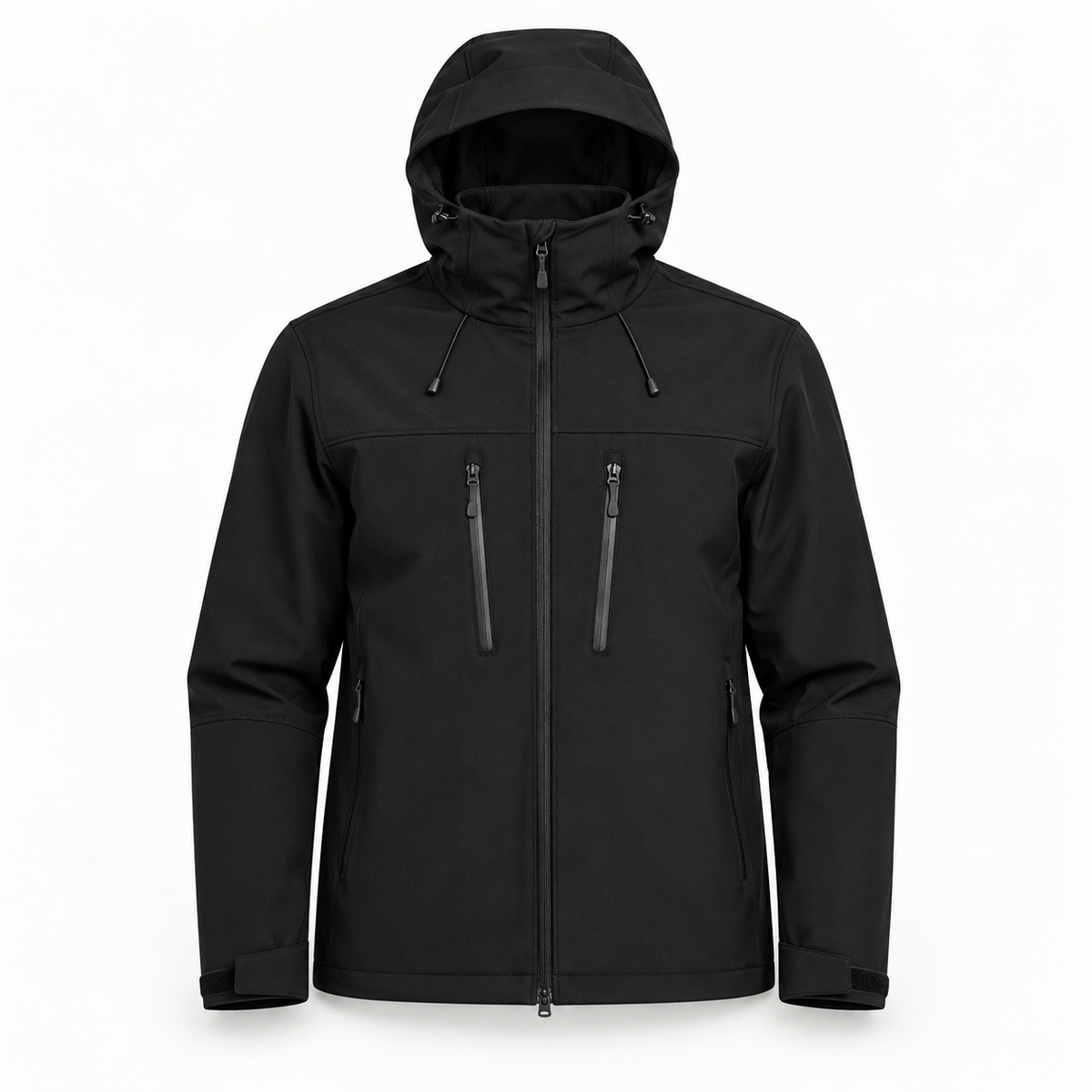 Veste hiver randonnée homme softshell noire – vue de face
