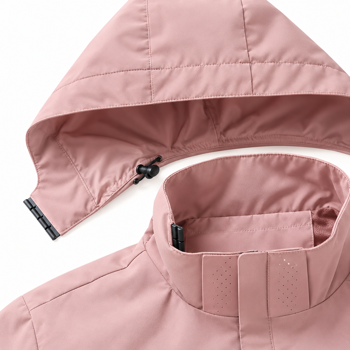 Veste imperméable ultra légère femme – détail de la capuche amovible