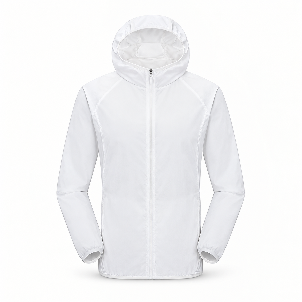 Veste légère imperméable de randonnée blanche – vue de face