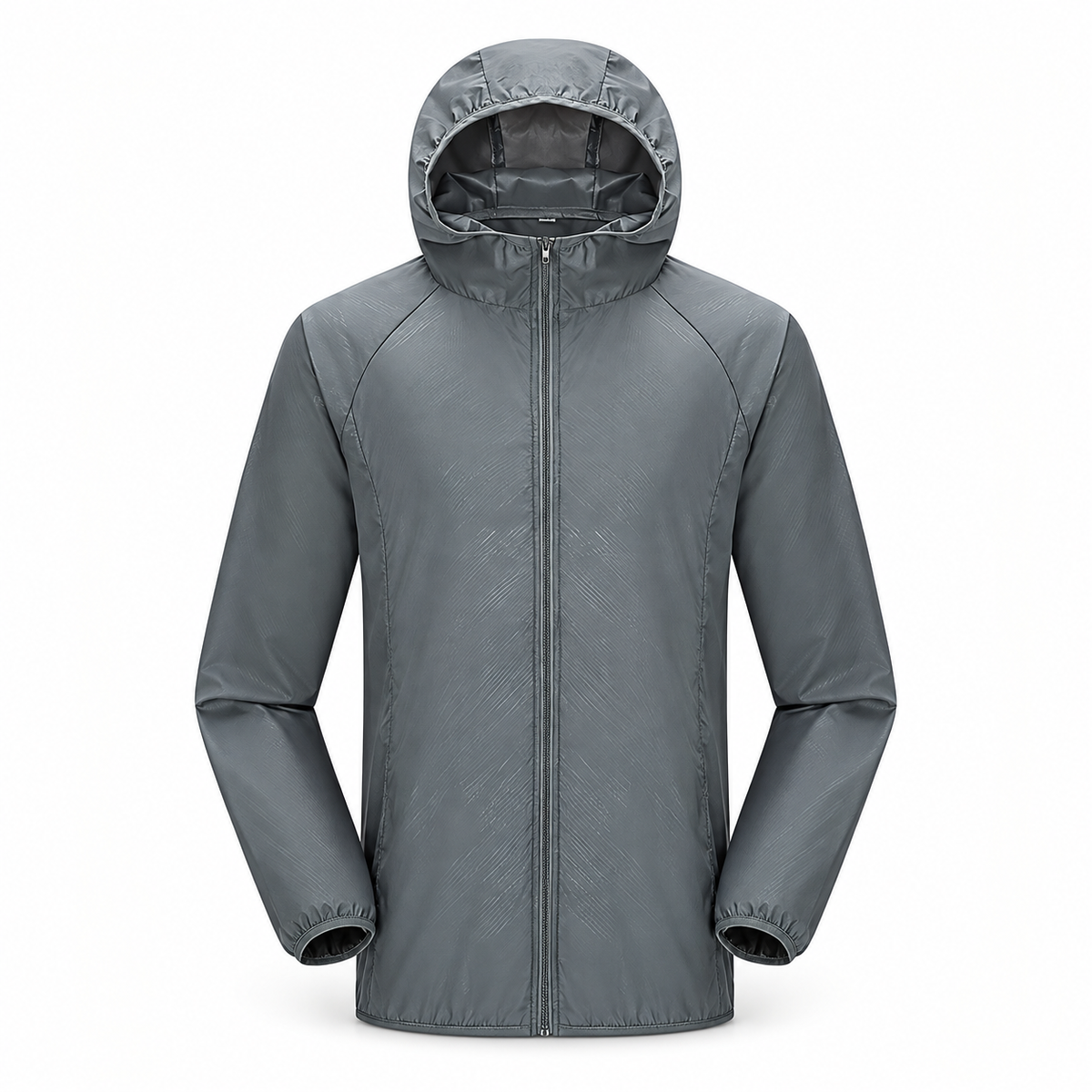 Veste légère imperméable de randonnée gris foncé – vue de face