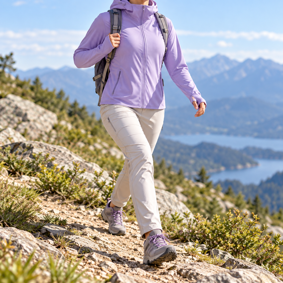 04 veste legere randonnee femme mouvement