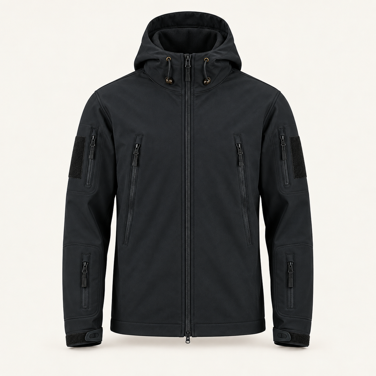 Veste mi-saison randonnée noire – vue de face