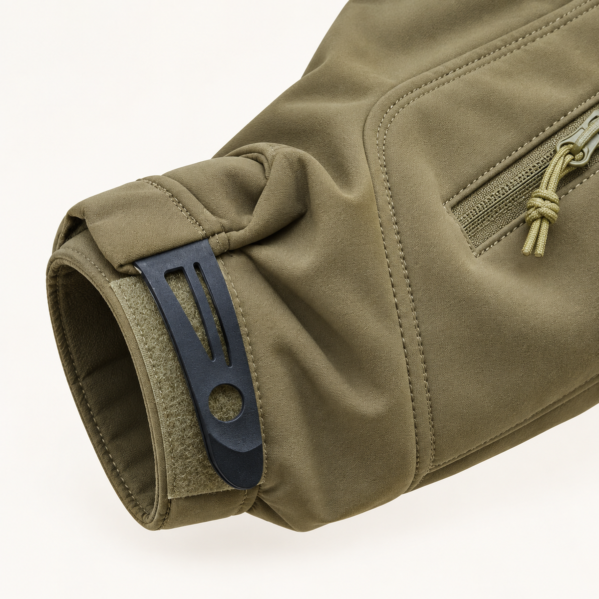Veste mi-saison randonnée kaki – poignet ajustable