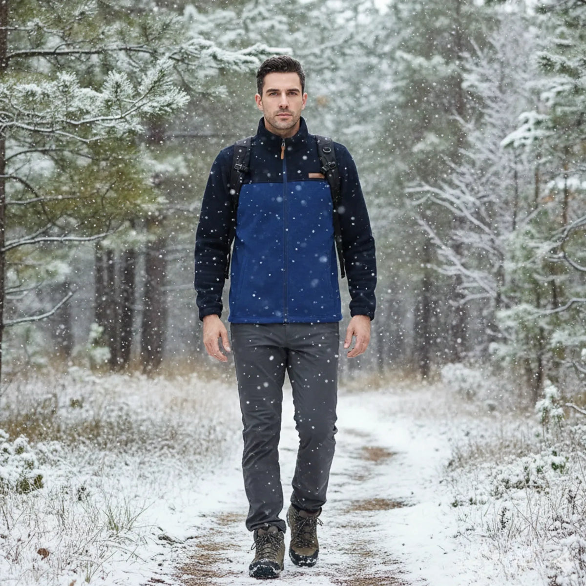 Veste Polaire Randonnée Bleu Marine