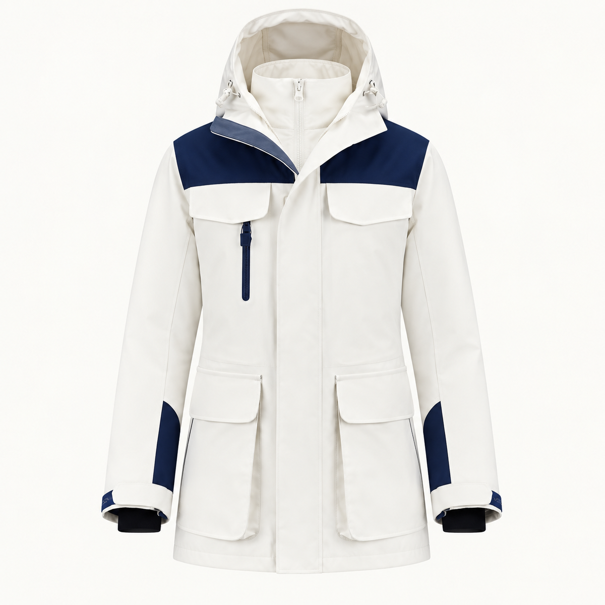 Veste randonnée chaude et imperméable femme blanche – vue de face