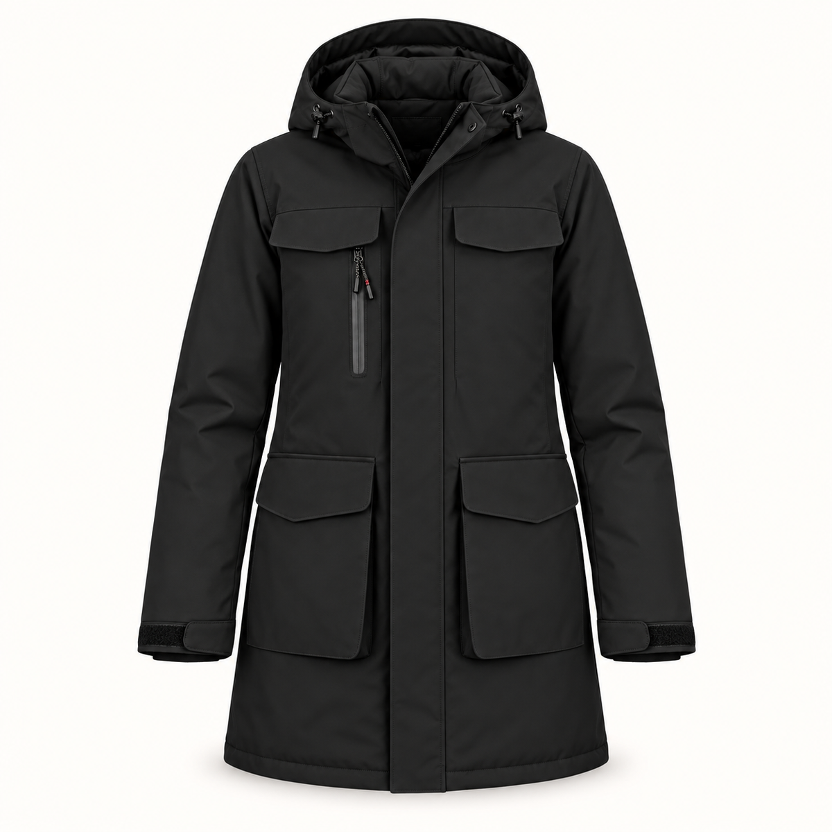 Veste randonnée chaude et imperméable femme noire – détail des poches