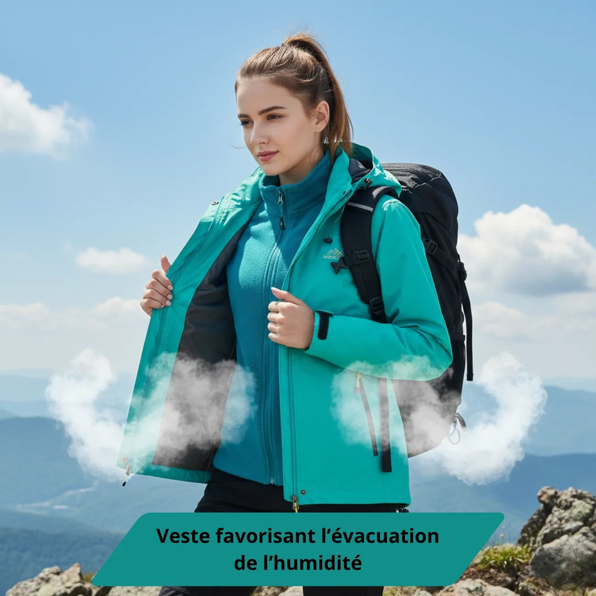 Veste Randonnée Femme Verte