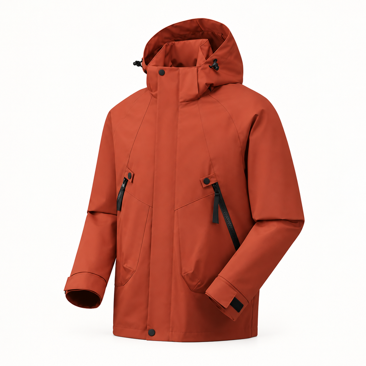 Veste randonnée fluo rouge – vue de face
