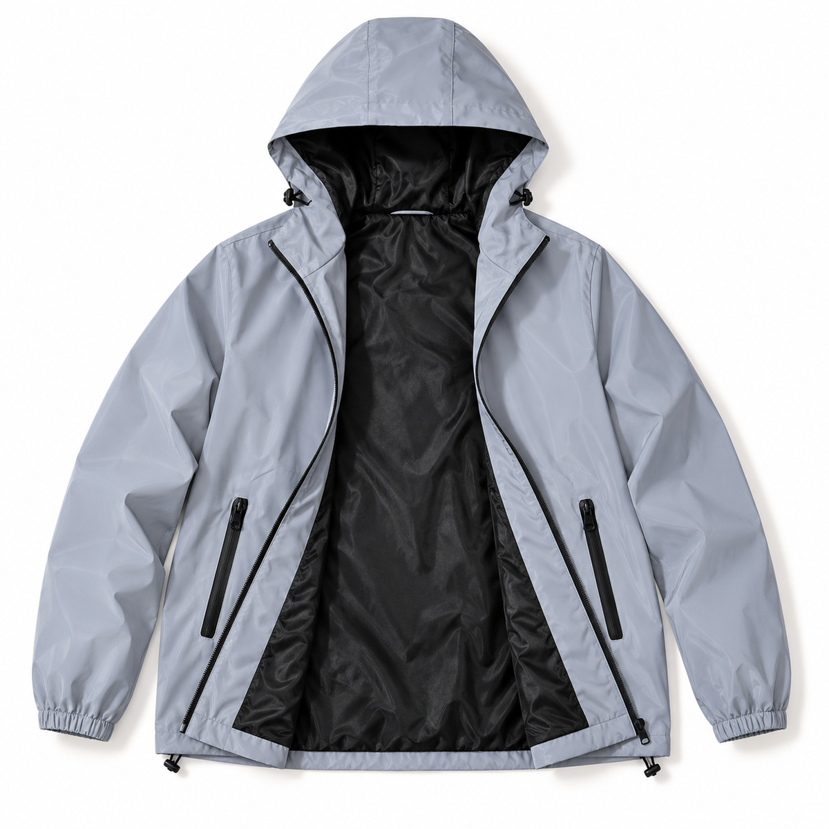 Veste randonnée grise homme ouverte – vue intérieure