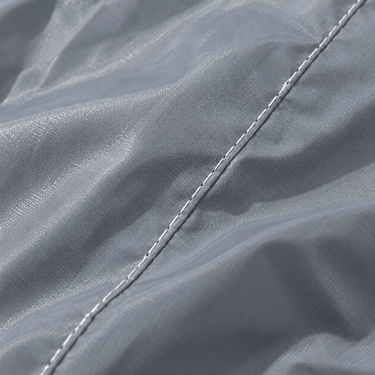 Veste randonnée grise homme – macro matière et couture