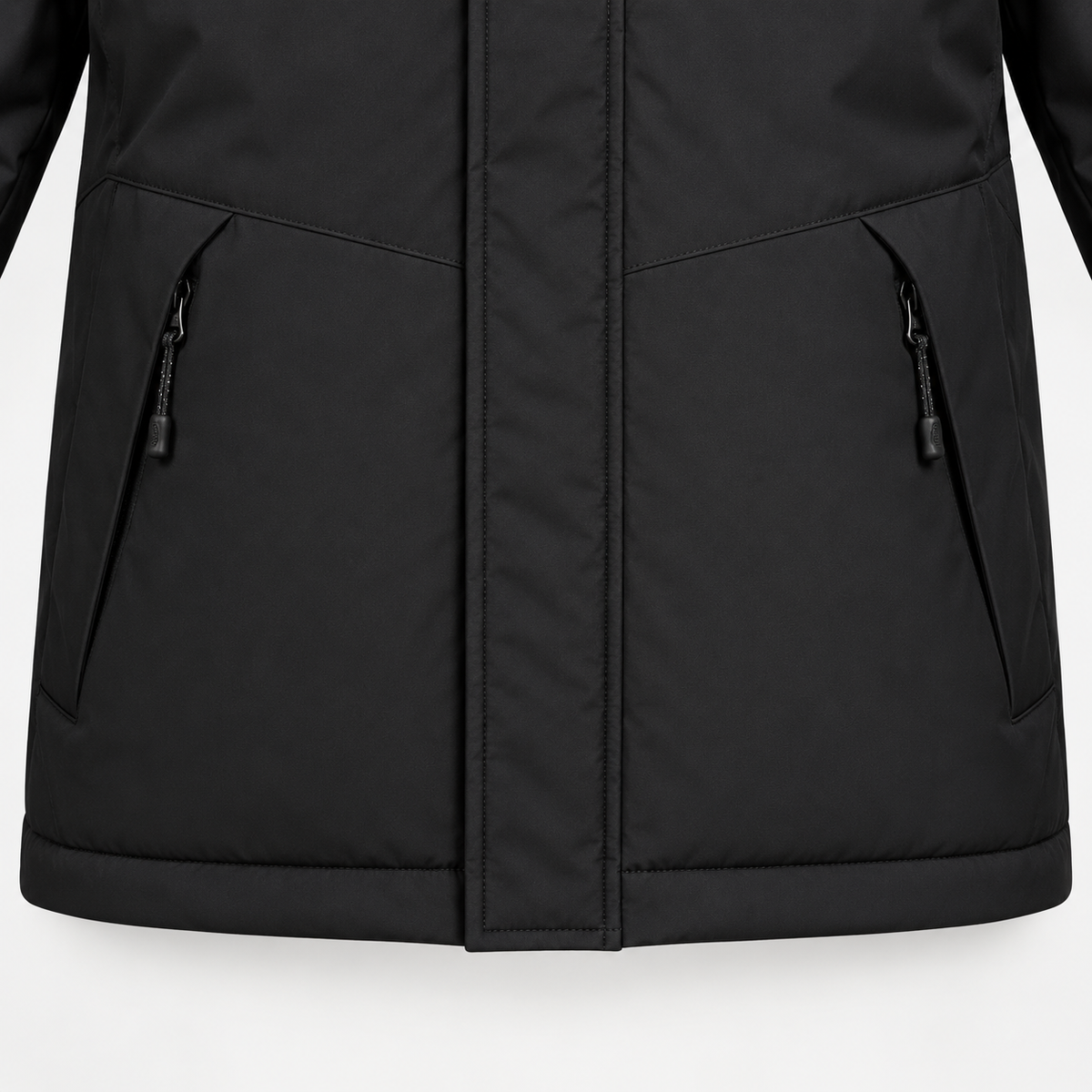 Veste randonnée haute montagne noire – détail poches mains zippées