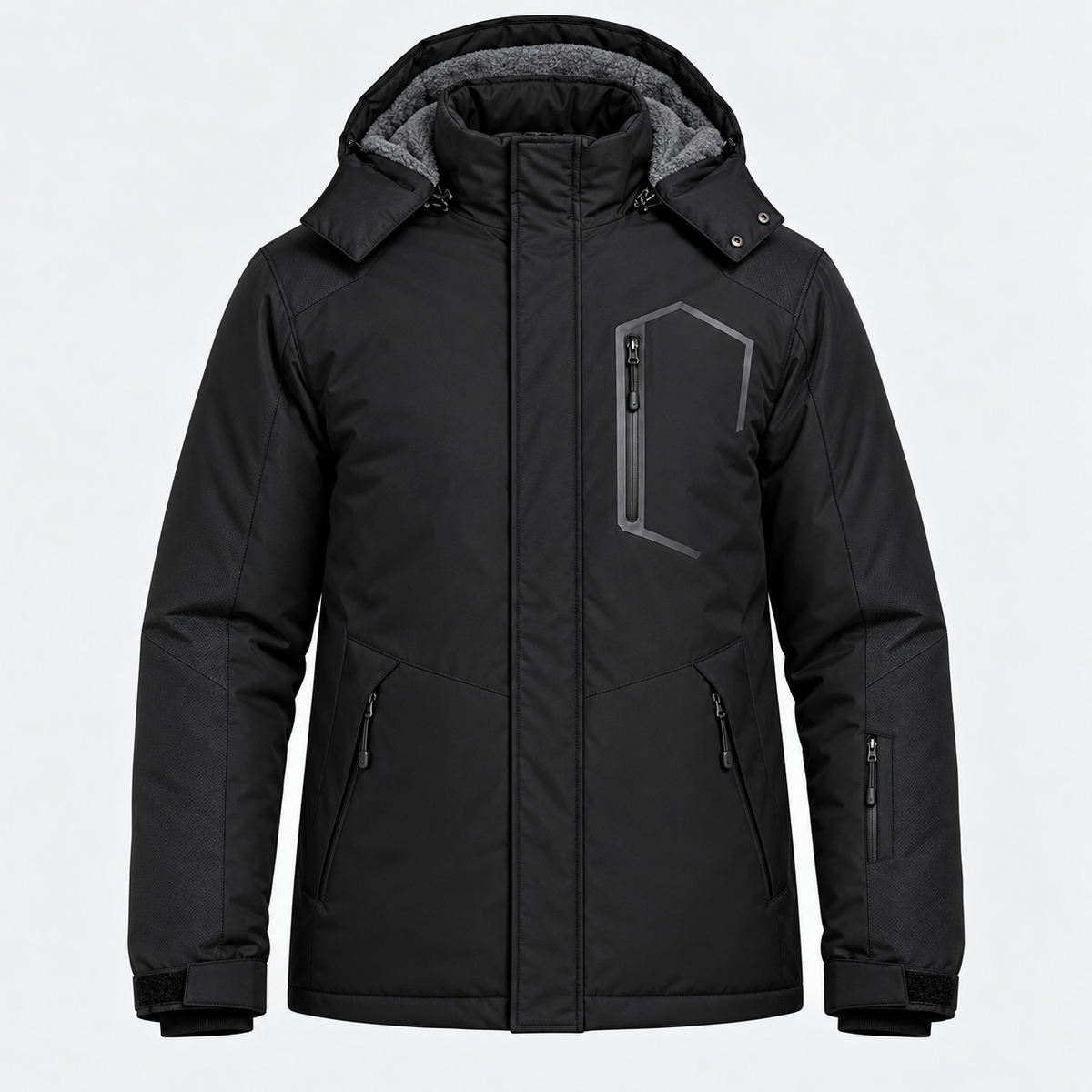 Veste randonnée haute montagne noire – vue de face