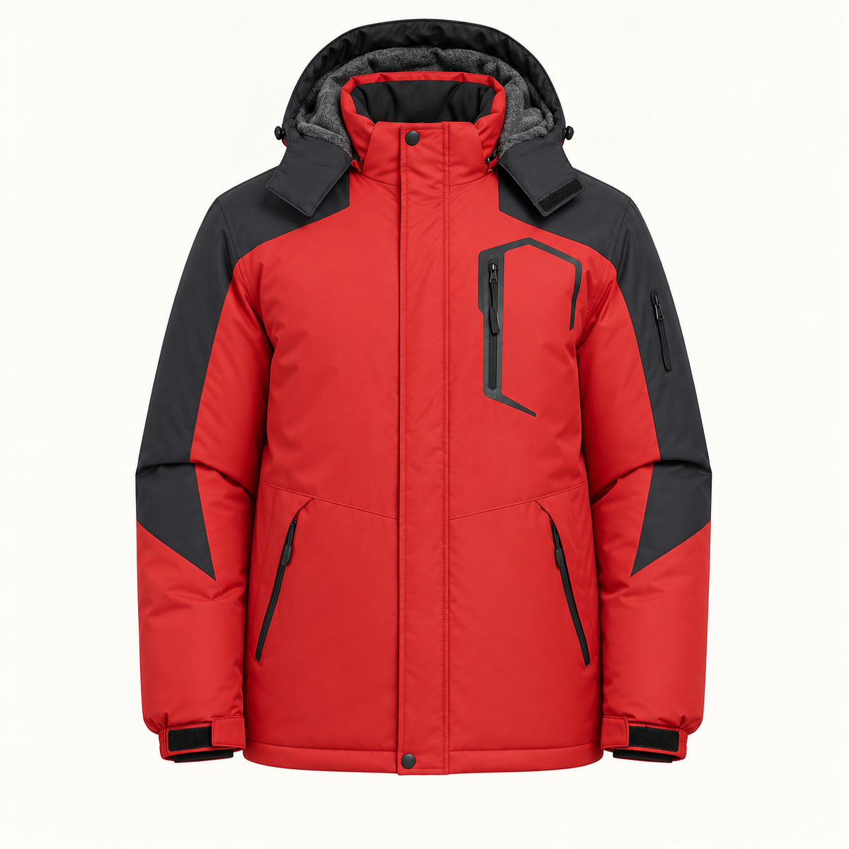 Veste randonnée haute montagne rouge – vue de face