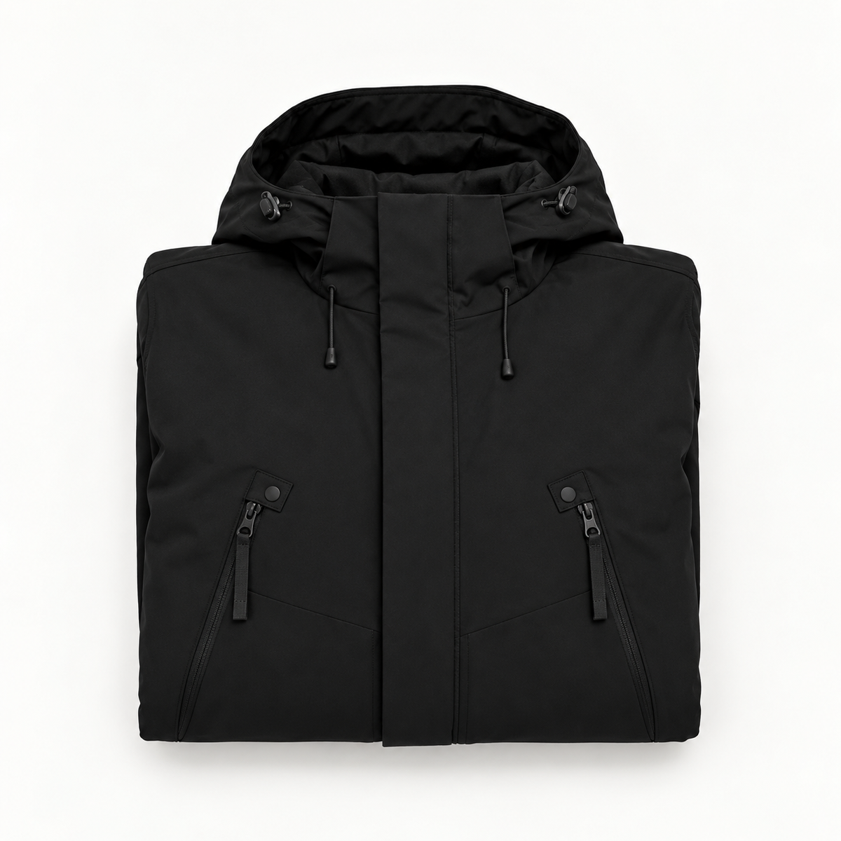 Veste randonnée homme grande taille noire pliée – format compact