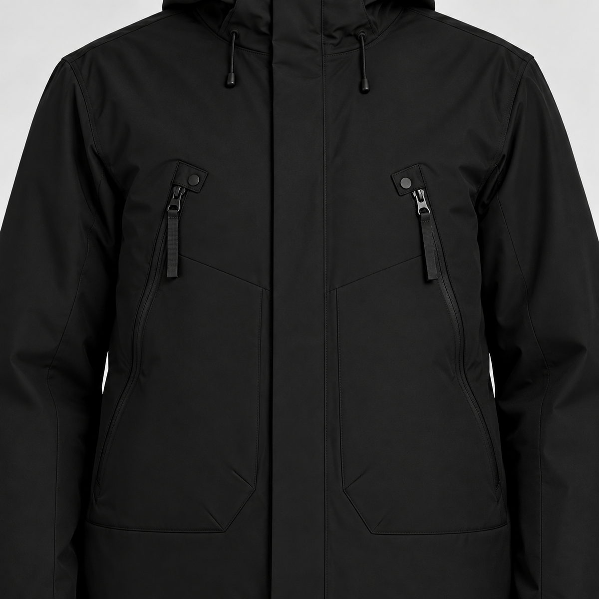 Veste randonnée homme grande taille noire – détail poches zippées