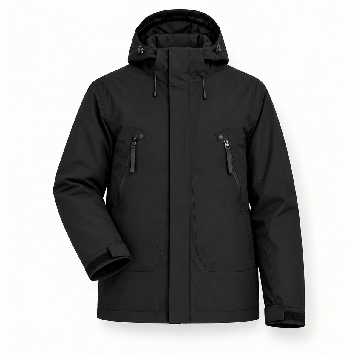 Veste randonnée homme grande taille noire – détail poignet réglable