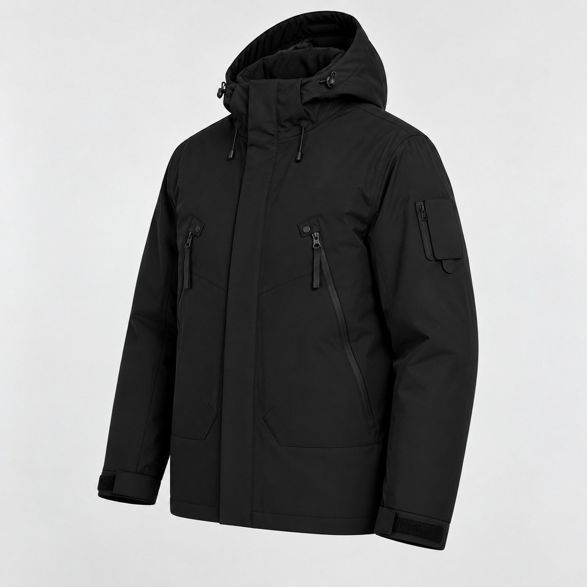 Veste randonnée homme grande taille noire – vue de profil