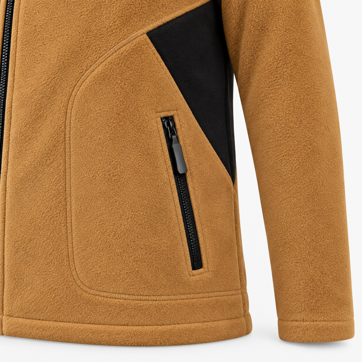 Veste randonnée homme marron – détail poche zippée