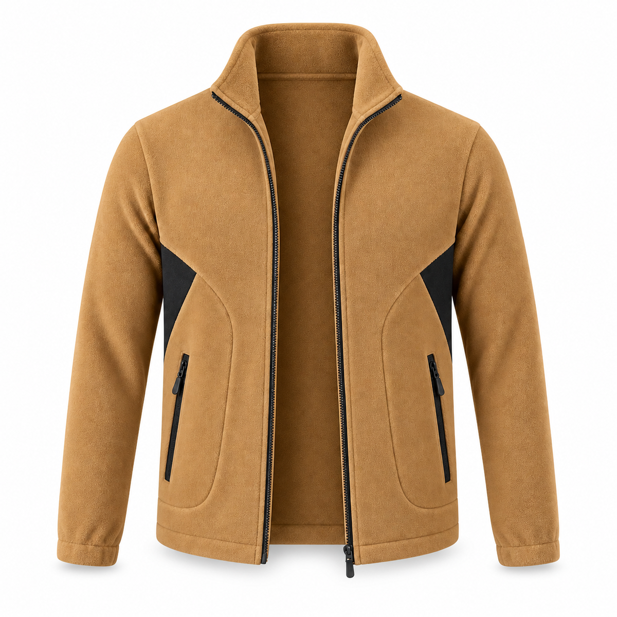 Veste randonnée homme marron ouverte – détail intérieur