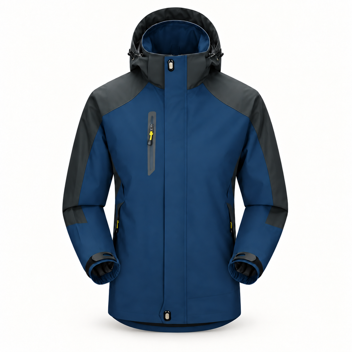 Veste randonnée imperméable ultra résistante de montagne marine – vue de face
