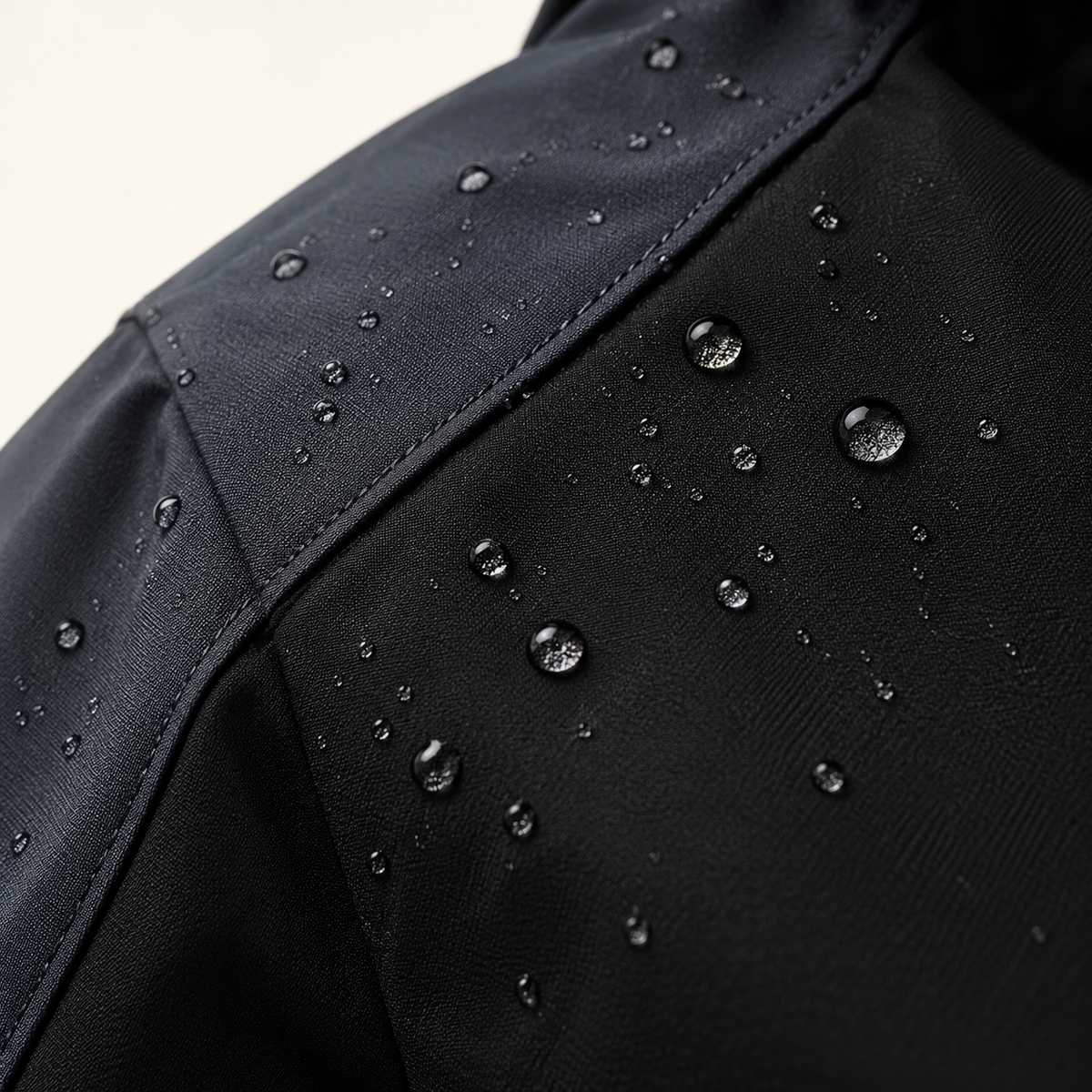 Veste randonnée imperméable ultra résistante noire – tissu sous une pluie fine