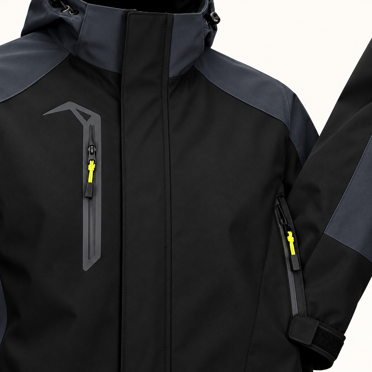 Veste randonnée imperméable ultra résistante – détail des poches zippées