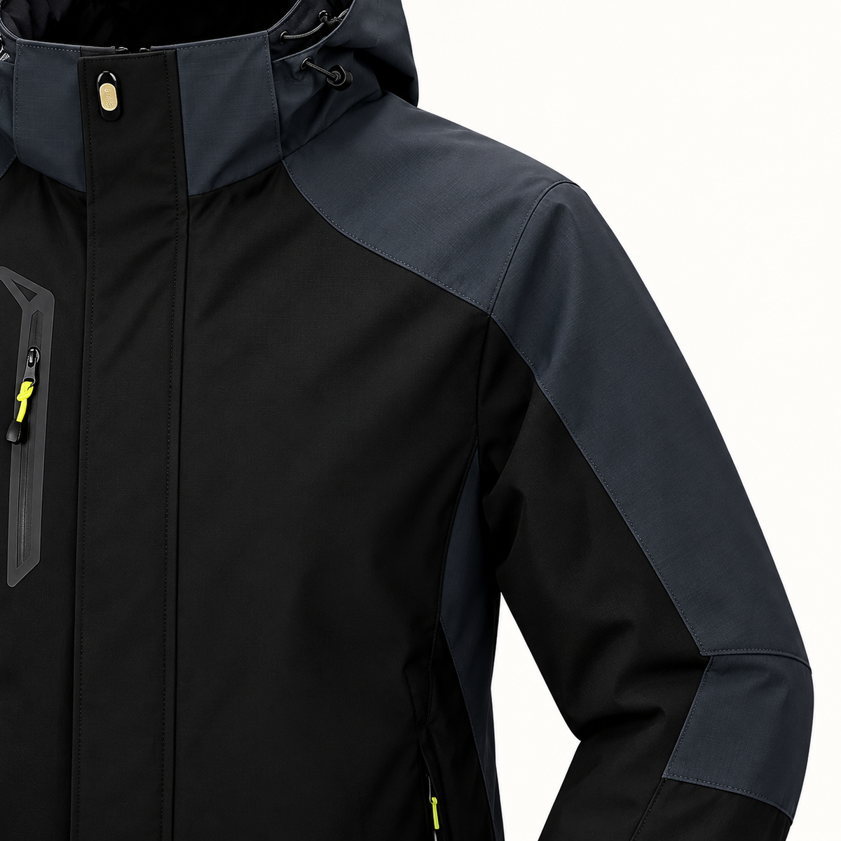 Veste randonnée imperméable ultra résistante – détail des renforts et coutures