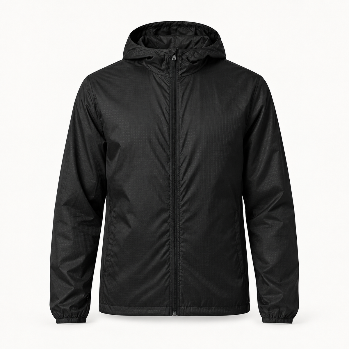 Veste randonnée nylon noire – vue de face