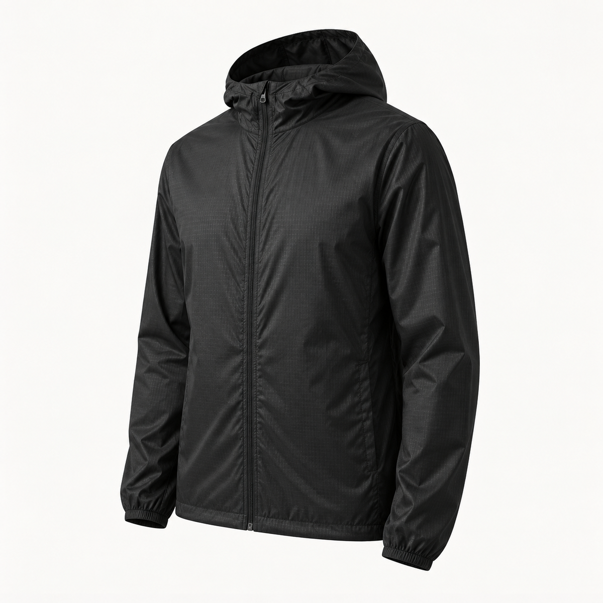 Veste randonnée nylon noire – vue de profil