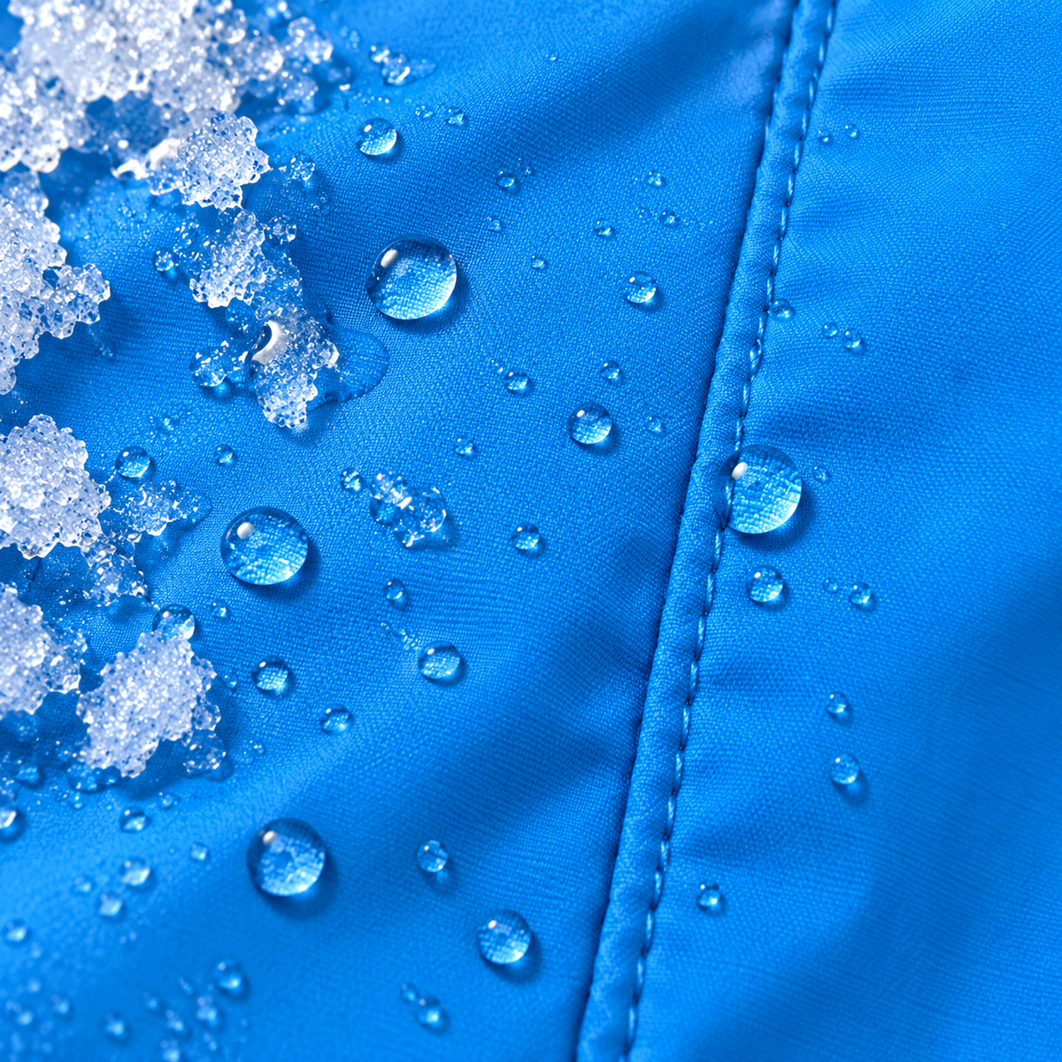 Veste pour randonnée raquette – tissu bleu sous la neige fondante